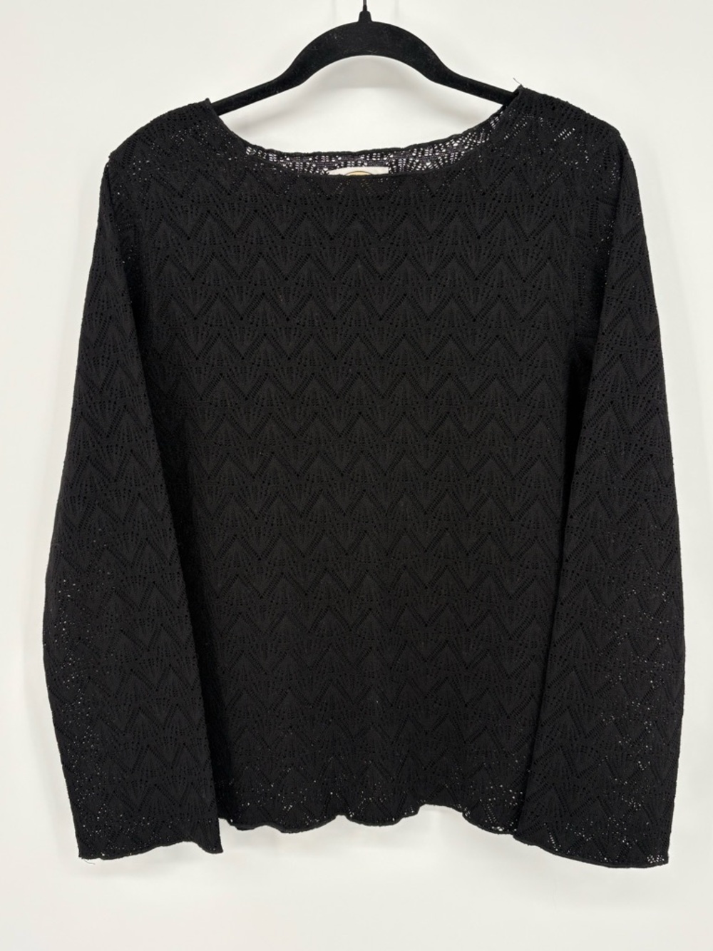 Talbots Sweater Black Knit Womens Large